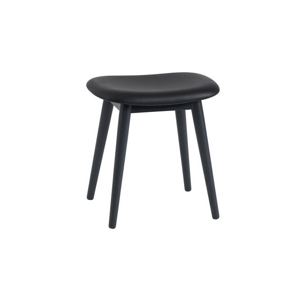 Muuto Fiber Stool Wood Base Leather