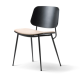 Søborg Chair, musta metallirunko + musta tammi + verhoiltu istuin