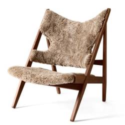 Knitting Lounge Chair, lampaantalja, pähkinärunko