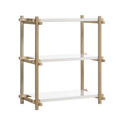 Woody column hylly, matala,valkoinen