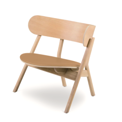 Oaki lounge chair, verhoiltu istuin, Tammi-Camel nahka
