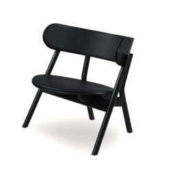 Oaki lounge chair, verhoiltu istuin, musta nahka