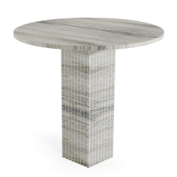Soho Dining Table, Silver Travertine, 3 kokoa