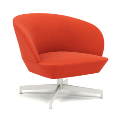 Oslo lounge chair, swivel, vaaleanharmaa jalka
