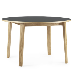 Slice Table Round Linoleum 120, musta