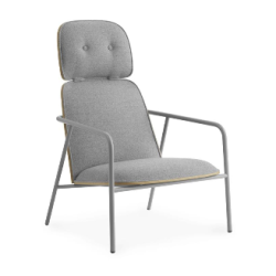 Pad LoungeChair, High, harmaa runko, harmaa/tammi