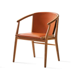 Jens Armchair, tammi, nahkainen istuin ja selkänoja, 2 vaihtoehtoa