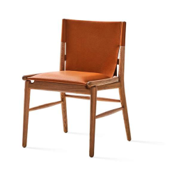 Jens Chair, nahkainen istuin ja selkänoja, 3 vaihtoehtoa